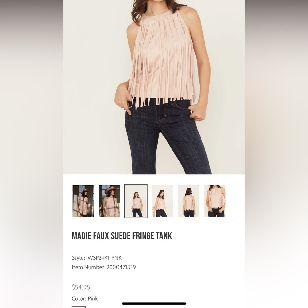Idyllwind Pink Fringe Camisole - Picture 4 of 4